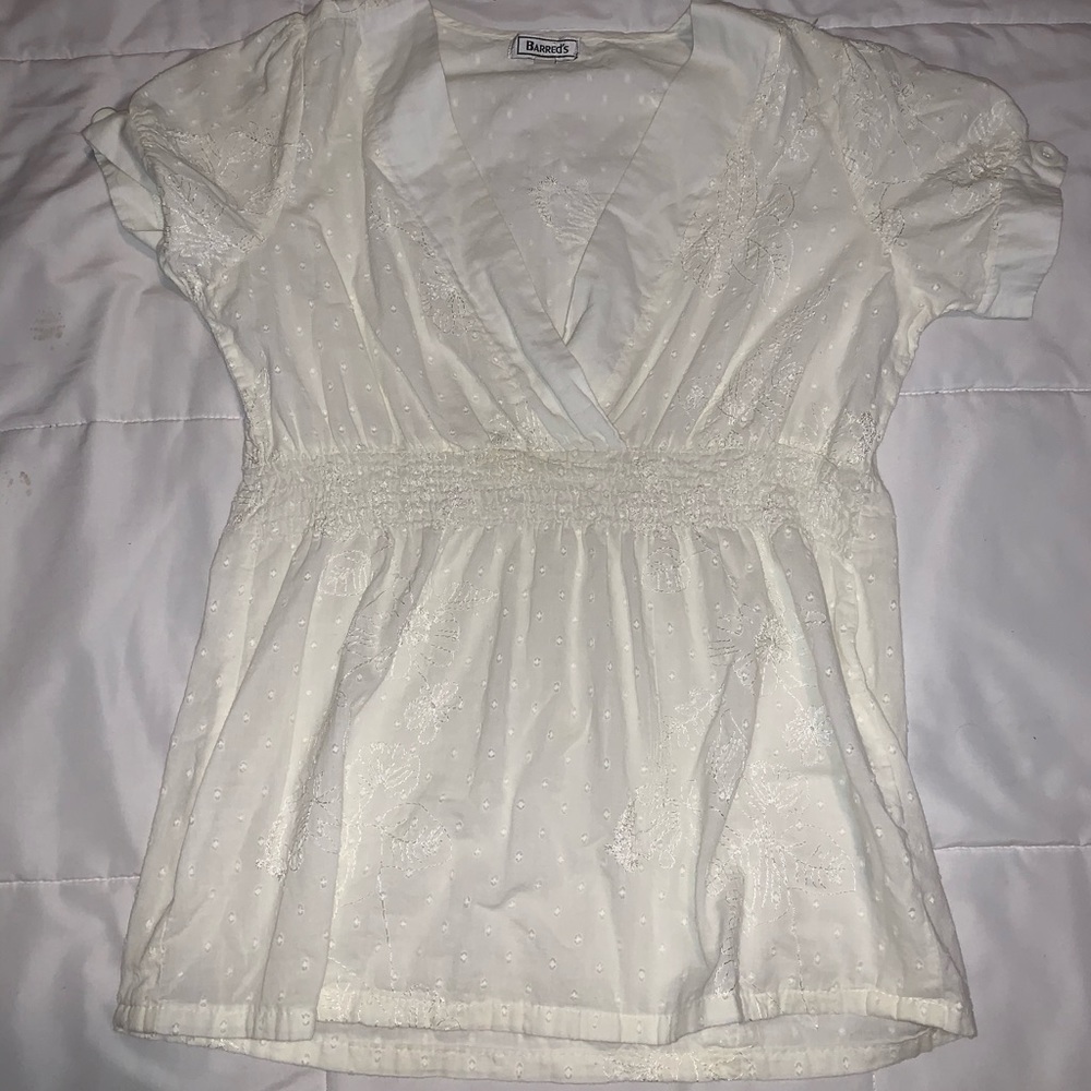 White cinched top